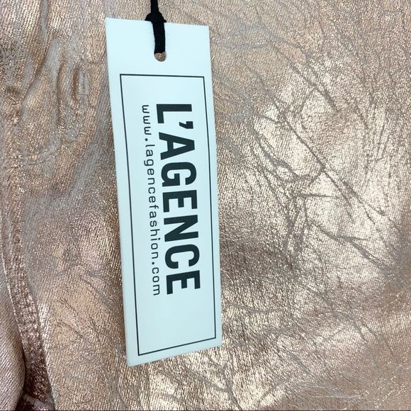 L'AGENCE Jeans Margot High Rise Skinny Gold Foil Skinny Pants 25 NWT - Picture 9 of 11